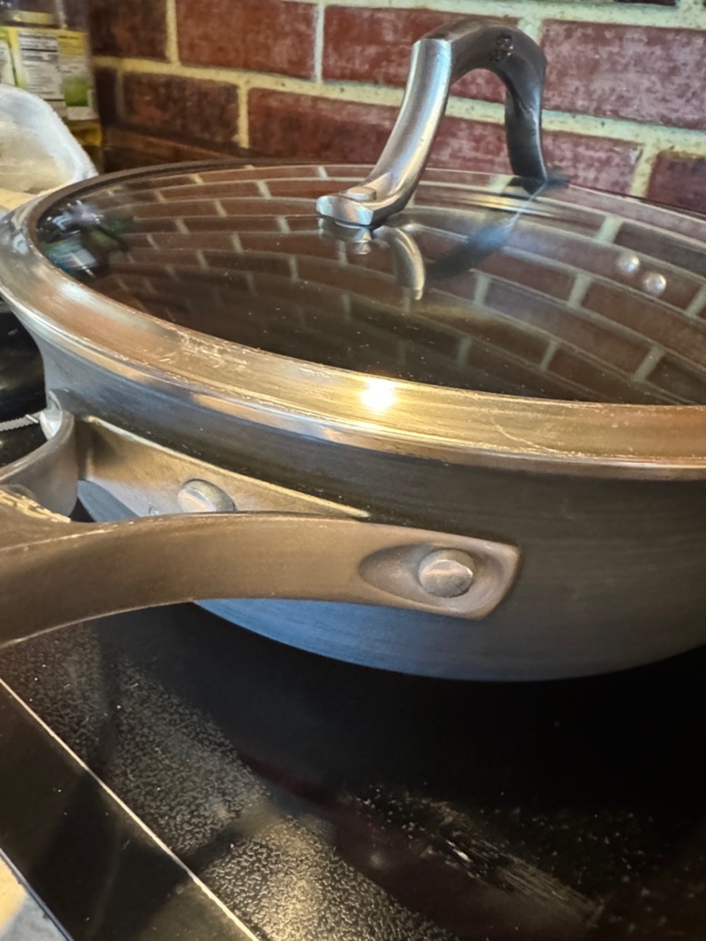 3 Quart Calphalon Gray Nonstick Sauté Pan with Glass Lid and Silver Handle - Picture 14 of 14